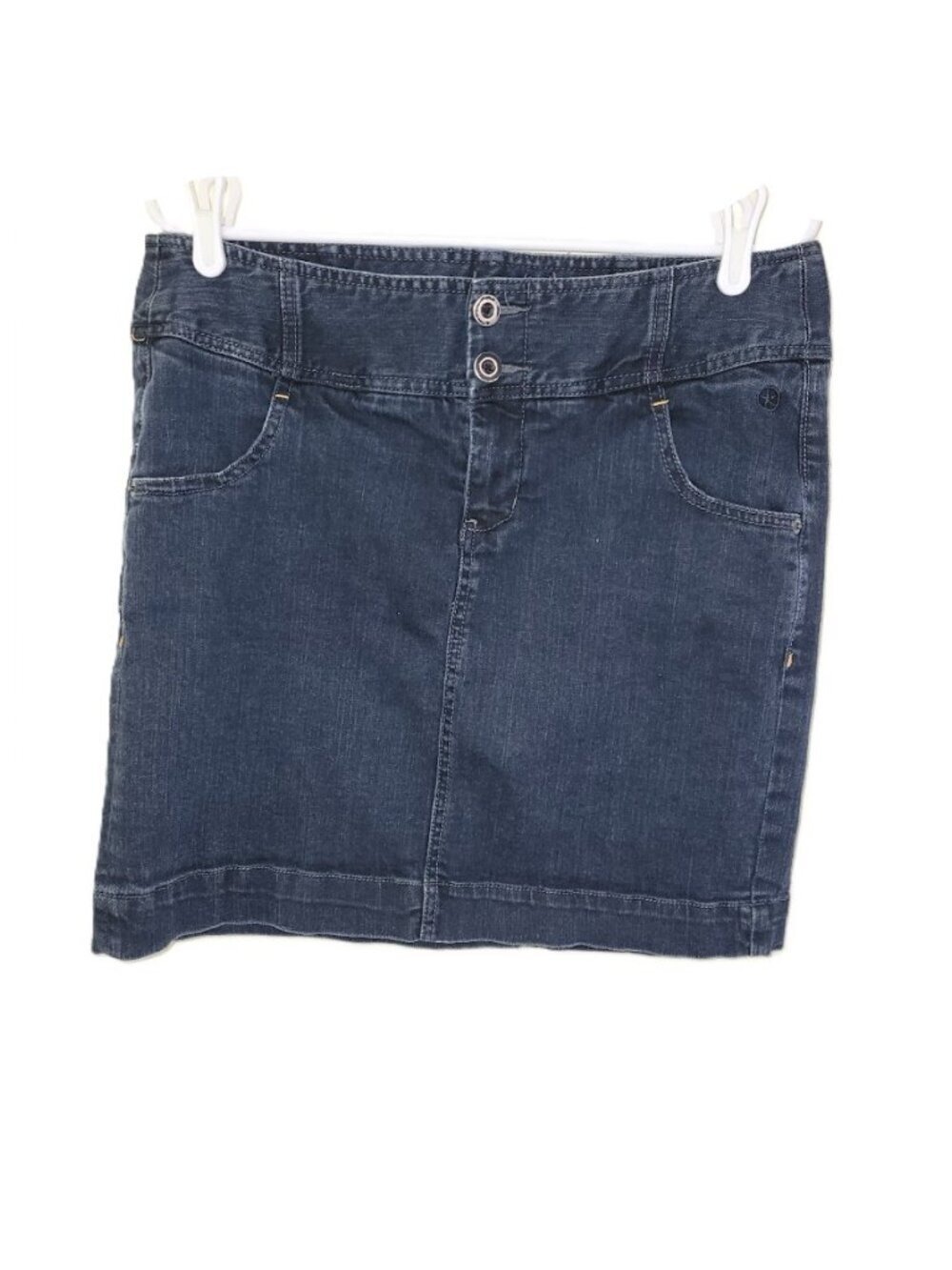 Converse One Star Denim Blue Jean Skirt Wide Waistband Mini Women's Size 12